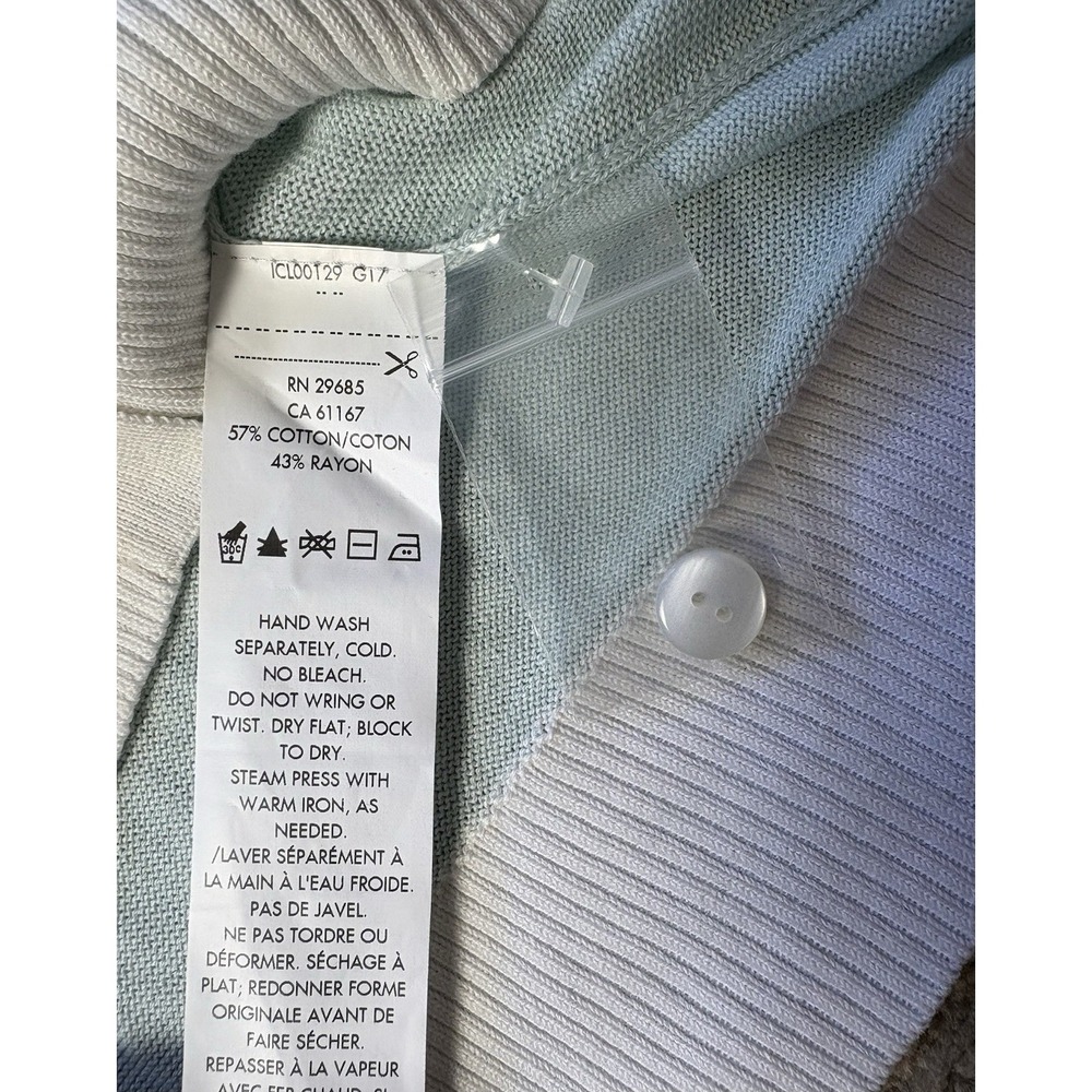NEW‎ Pendleton Women's XL Cardigan Lightweight Cotton Classic Preppy Light Blue - Picture 6 of 9